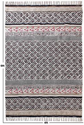 Cotton Rug Hand Made Dabu Print Boho Kilim Area Rug Living Room Decor Carpet 3