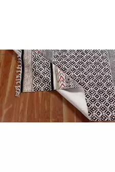 Cotton Rug Hand Made Dabu Print Boho Kilim Area Rug Living Room Decor Carpet