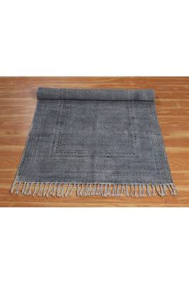 Hand Dabu Print Rug Boho Kilim Area Rug Indoor Lounge Decor Flat Woven 4