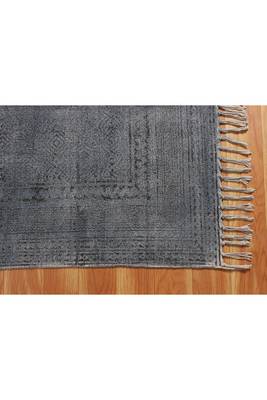 Hand Dabu Print Rug Boho Kilim Area Rug Indoor Lounge Decor Flat Woven 5
