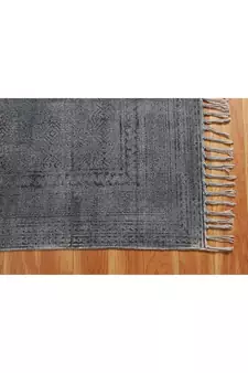 Hand Dabu Print Rug Boho Kilim Area Rug Indoor Lounge Decor Flat Woven