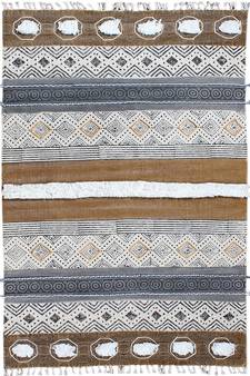 Boho Rug Cotton Dhurrie Hand Made Area Rug Indigo Blue Color Carpet Handwoven