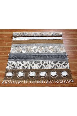 Boho Rug Cotton Dhurrie Hand Made Area Rug Indigo Blue Color Carpet Handwoven 4