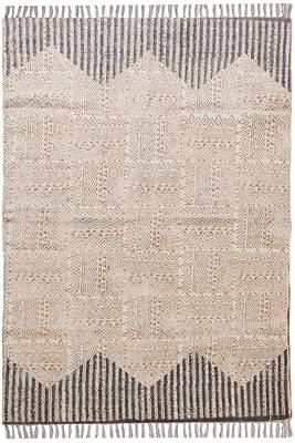 Hand Made Cotton Dhurrie Boho Kilim Area Rug Geometric Carpet Indigo Blue Color 1