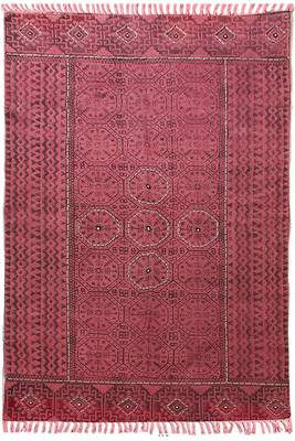 Hand Made Cotton Dhurrie Bohemian Kilims Carpet Indigo Blue Color 1