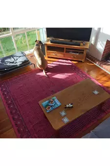 Hand Made Cotton Dhurrie Bohemian Kilims Carpet Indigo Blue Color