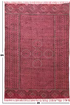 Hand Made Cotton Dhurrie Bohemian Kilims Carpet Indigo Blue Color