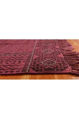 Hand Made Cotton Dhurrie Bohemian Kilims Carpet Indigo Blue Color 5