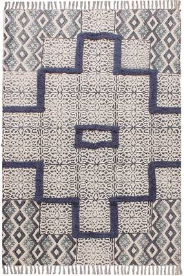 Hand Made Dabu Print Rug Boho Kilim Area Rug Indoor Dining Room Decor Flat Woven 1