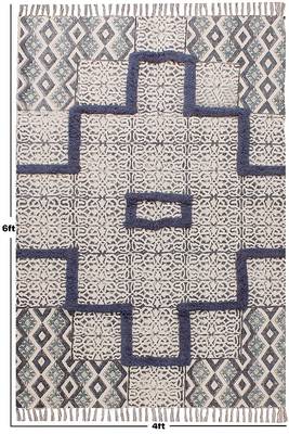 Hand Made Dabu Print Rug Boho Kilim Area Rug Indoor Dining Room Decor Flat Woven 3