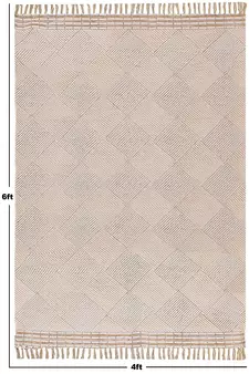 Bedroom Decor Handmade Cotton Rug Hand Block Printed Flat Weave