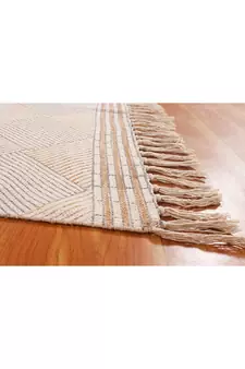 Bedroom Decor Handmade Cotton Rug Hand Block Printed Flat Weave