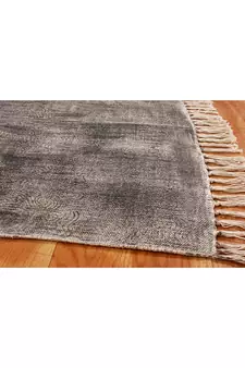 Cotton Dhurrie Hand Block Printed Area Rug Living Room Decor Gray Rug