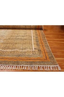 Study Room Area Rug Hand Block Printed Cotton Durries Boho Kilim 4