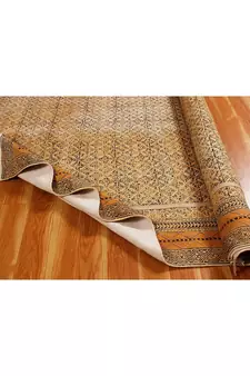 Study Room Area Rug Hand Block Printed Cotton Durries Boho Kilim