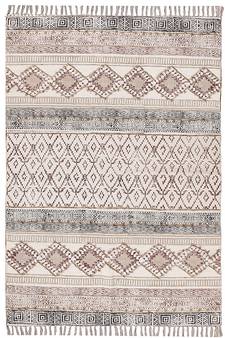 Boho Rug Hand Made Cotton Dhurrie Area Rug Flatweave Dhurrie Blue Color Carpet