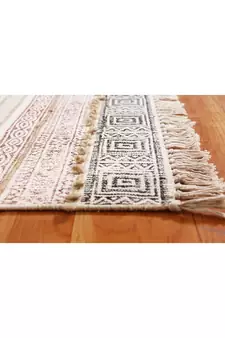 Boho Rug Hand Made Cotton Dhurrie Area Rug Flatweave Dhurrie Blue Color Carpet