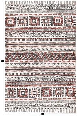 Handmade Gray Cotton Dhurrie Area Rug Boho Kilim Home Decorative Carpet 3