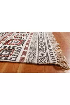 Handmade Gray Cotton Dhurrie Area Rug Boho Kilim Home Decorative Carpet
