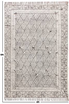 Hand Block Printed Cotton dhurrie Bohemian Kilims Carpet Handwoven Home Decor Rug 3
