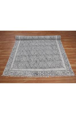 Hand Block Printed Cotton dhurrie Bohemian Kilims Carpet Handwoven Home Decor Rug 4