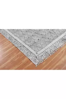 Hand Block Printed Cotton dhurrie Bohemian Kilims Carpet Handwoven Home Decor Rug