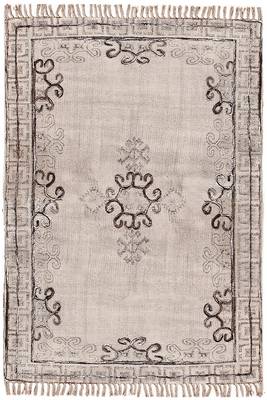 Bedroom Decor Hand Block Printed Cotton Dhurrie Flat Woven Geometric Rug 1