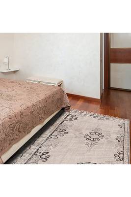 Bedroom Decor Hand Block Printed Cotton Dhurrie Flat Woven Geometric Rug 2