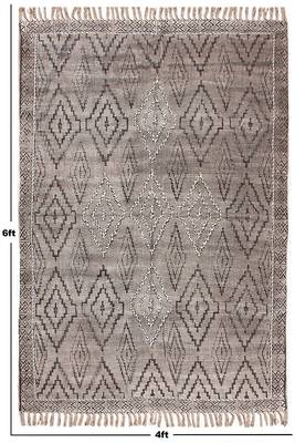 Living Room Area Rug Hand Made Cotton Dhurrie Boho Kilims Throw Rug Flat Woven 3