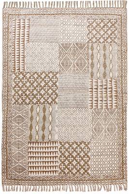 Bohemian Rug Hand Block Printed Cotton Dhurrie Area Rug Pink Color Carpet Flat Woven 1
