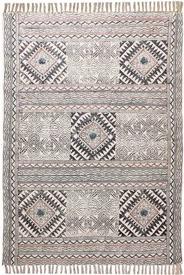 Hand Block Printed Cotton Dhurrie Area Rug Boho Kilim Lounge Decorative Carpet 1