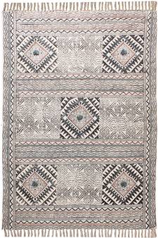 Hand Block Printed Cotton Dhurrie Area Rug Boho Kilim Lounge Decorative Carpet