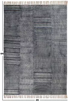 Indian Hand Block Printed Area Rug Boho Kilim Indoor Kitchen Decor Carpet