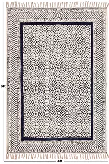 Handmade Cotton Dhurrie Area Rugs Bohomian Kilims Indoor Kitchen Carpet