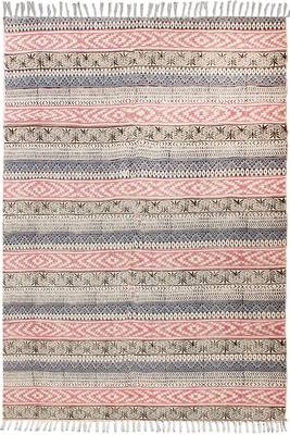 Handmade Cotton Dhurrie Hand Block Printed Rug  Area Rugs 1