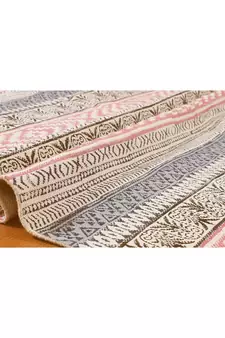 Handmade Cotton Dhurrie Hand Block Printed Rug  Area Rugs
