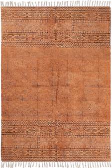 Indoor Kitchen Carpet Hand Block Printed Rug Handmade Cotton Carpet