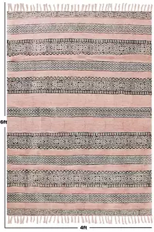 Geometric Rug Handmade Cotton Dhurrie Area Rugs Bohomian Kilims Indoor