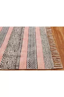Geometric Rug Handmade Cotton Dhurrie Area Rugs Bohomian Kilims Indoor