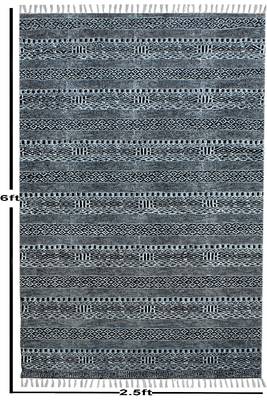 Indigo Rug Handmade Bohomian Kilims Indoor Kitchen Carpet Flatwoven Throw Rug 3