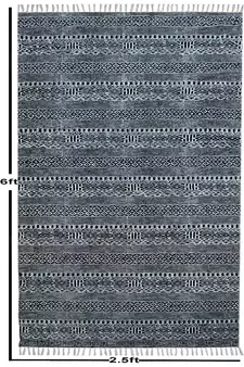 Indigo Rug Handmade Bohomian Kilims Indoor Kitchen Carpet Flatwoven Throw Rug