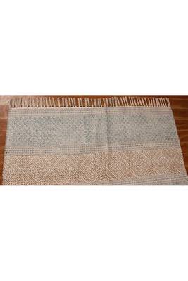 Hand Block Printed Rug Handmade Cotton Dhurrie Area Rugs Flatwoven Rug 4