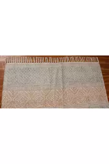 Hand Block Printed Rug Handmade Cotton Dhurrie Area Rugs Flatwoven Rug