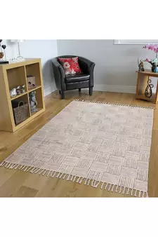 Geometric Rug Handmade Cotton Dhurrie Area Rugs Bohomian Kilims Indoor