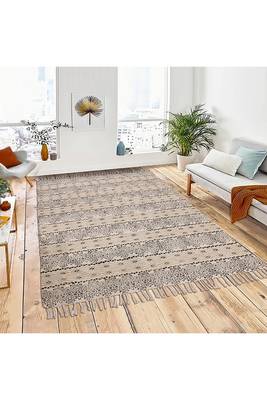Handmade Cotton Dhurrie Boho Kilims Indoor Kitchen Flatwoven Throw Rug 2