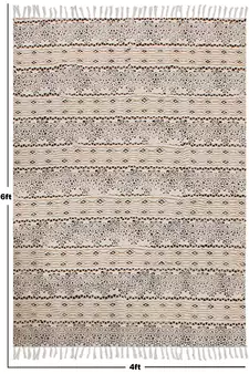 Handmade Cotton Dhurrie Boho Kilims Indoor Kitchen Flatwoven Throw Rug
