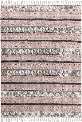 Hand Block Printed Rug Handmade Cotton Dhurrie Area Rugs Bohomian Kilims 1
