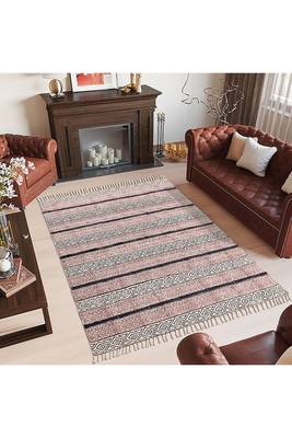 Hand Block Printed Rug Handmade Cotton Dhurrie Area Rugs Bohomian Kilims 2