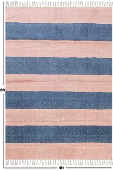 Indian Natural Rug Yoga Kilim Hand Block Printed Dhurrie Garden Area Carpet