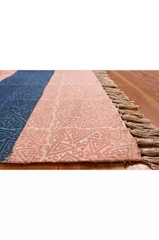 Indian Natural Rug Yoga Kilim Hand Block Printed Dhurrie Garden Area Carpet